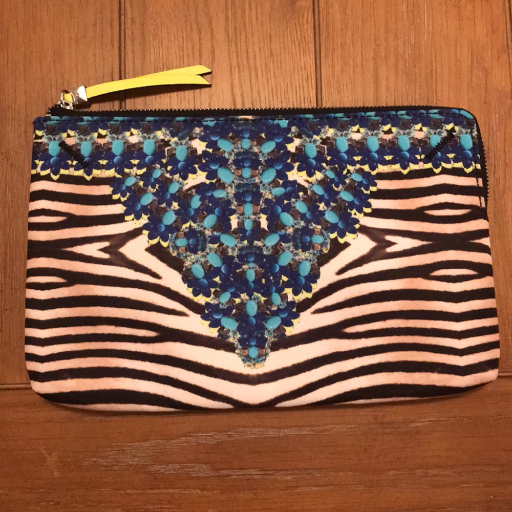 Stella and dot zebra printed clutch